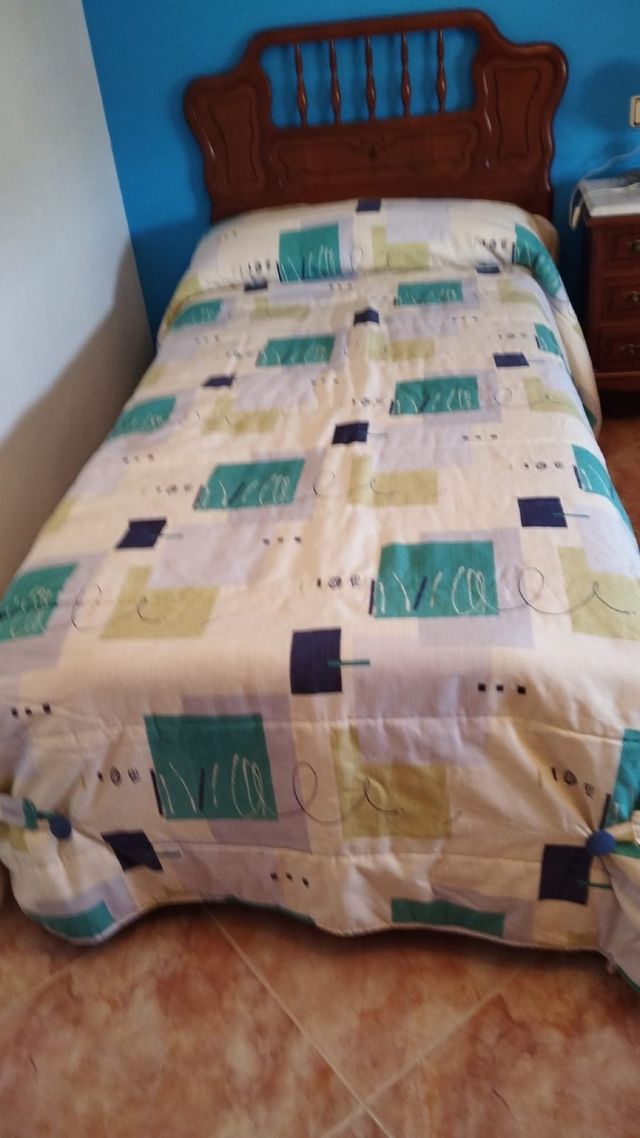 Juego 2 Edredones cama individual beige-verde