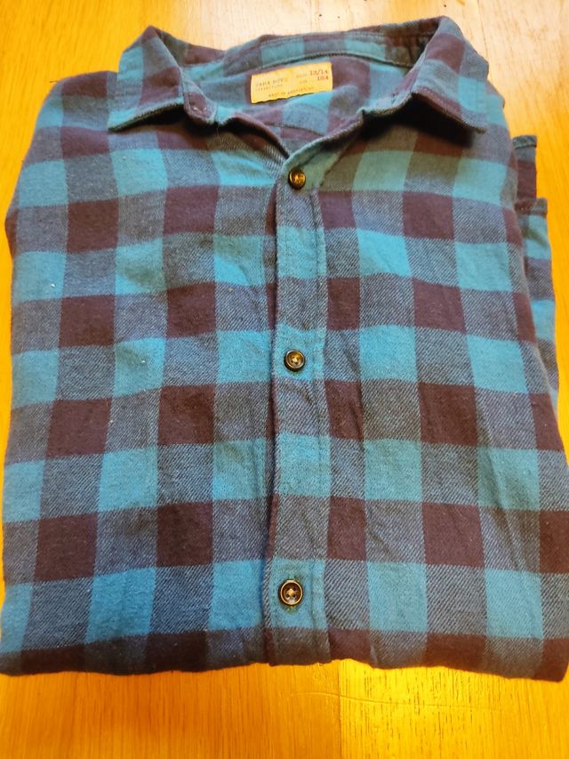 Camisa Zara cuadros niño 13/14