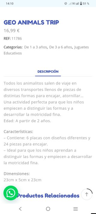 Geo Animals Trip - Juego de Encaje
