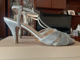 Sandalias Fiesta Plata Brillantes