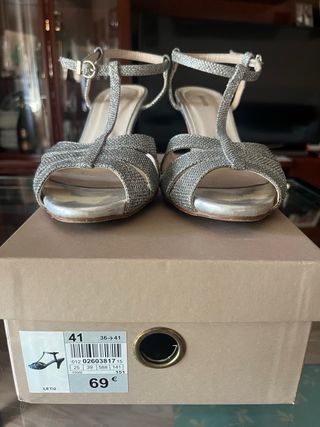 Sandalias Fiesta Plata Brillantes