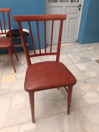 4 sillas vintage madera marrón