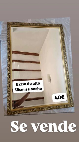 Espejo dorado antiguo 82x56cm