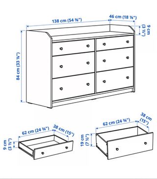 Cajonera HAUGA Ikea - 6 cajones gris