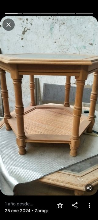 Mesa centro hexagonal - roble