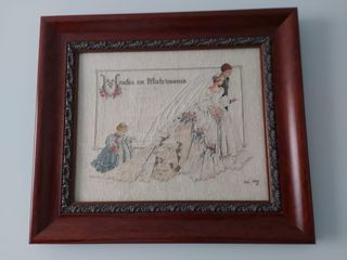 Cuadro Bordado a Mano - Boda