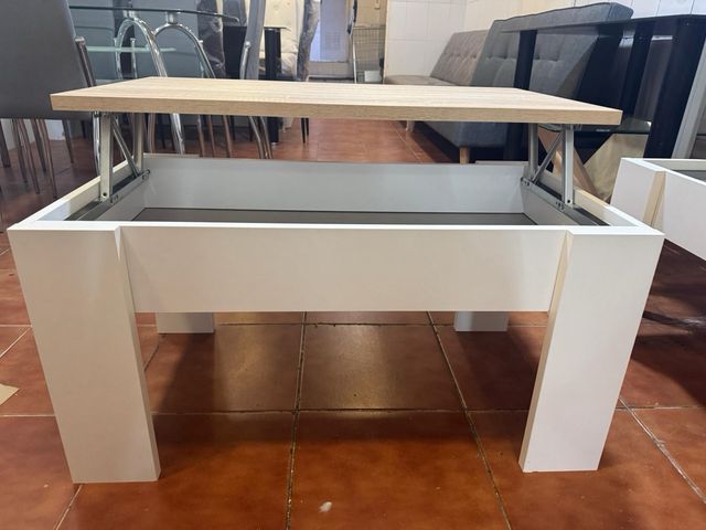 OFERTA MESA DE CENTRO ELEVABLE BEIGE 90x50cm