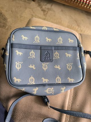 Bolso caballo azul y beige