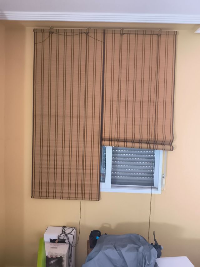 Cortinas bambú 140cm - Beige/Marrón