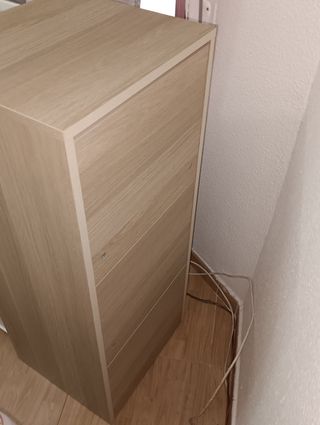 Armario 5 cajones blanco-beige