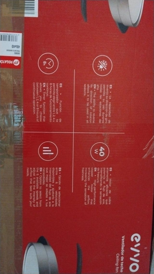 Ventilador techo evvo - 40W