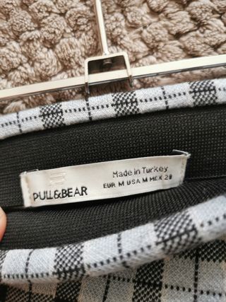 Falda cuadros azul clarito -negro M