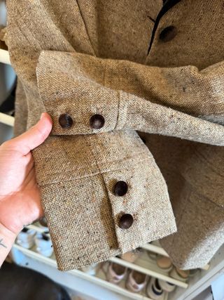 Blazer Together vintage, lana beige jaspeada 