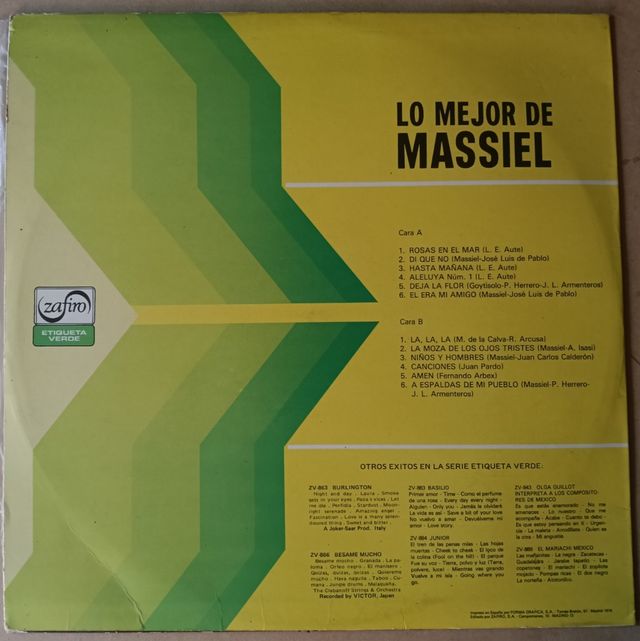 Massiel. Lo mejor de Massiel. LP 1972.