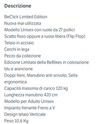 Bicicletta a scatto fisso o ruota libera 