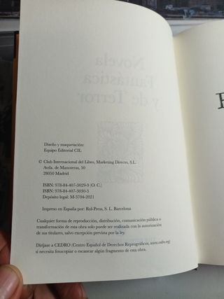 Novela Fantástica y de Terror