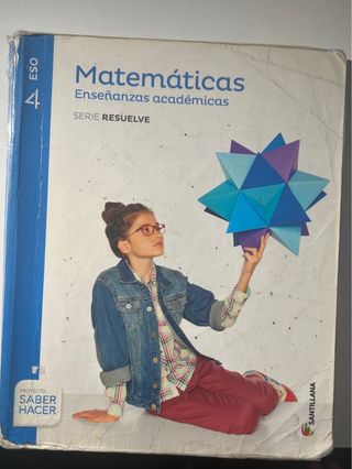 libro matemáticas 4ESO, Santillana 