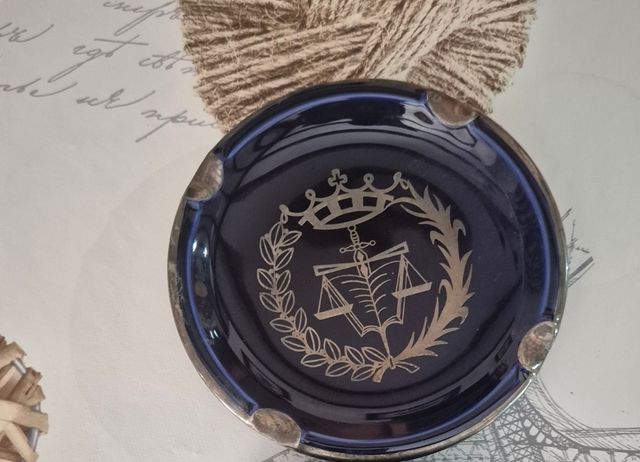 Posacenere in ceramica argentata - Vintage