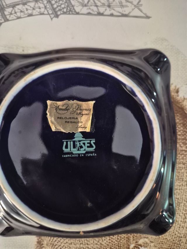 Posacenere in ceramica argentata - Vintage