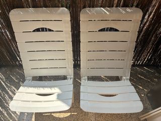 2 Sillas playa plegables blancas