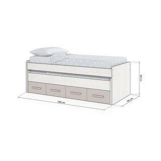 Cama nido juvenil - Gris beige