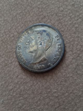 Moneda 5 Pesetas Alfonso XII 1875