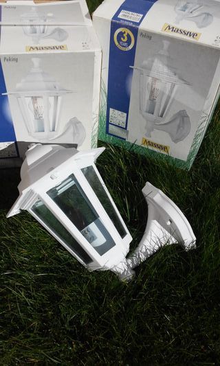 Apliques faroles pared exterior aluminio blanco 2