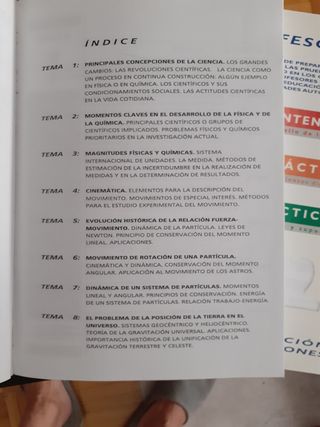 Temario profesores física y química.  Tomo 1 y 2.