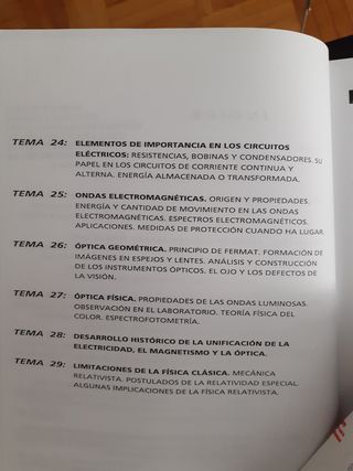 Temario profesores física y química.  Tomo 1 y 2.