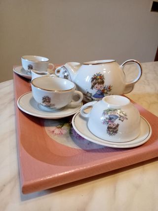 Set tè vintage porcellana bimba