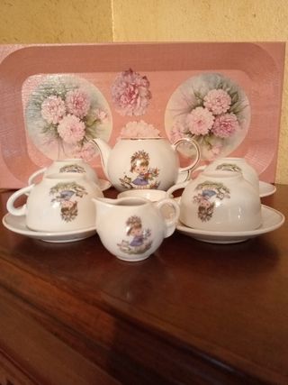 Set tè vintage porcellana bimba