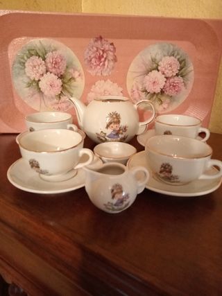 Set tè vintage porcellana bimba