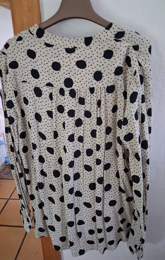 Camisa MN9 lunares beige-negro