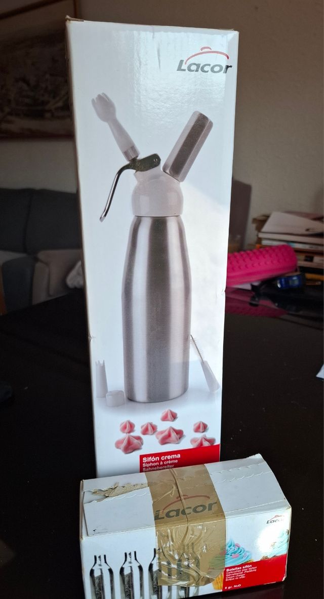 Sifón crema Lacor - 1L + 20 botellas sifón