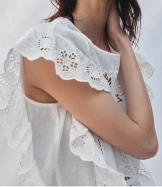 Blusa bordada romántica Zara