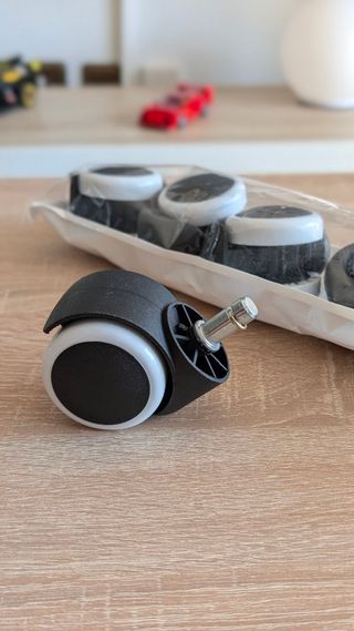 5 Ruedas Silla Escritorio - Blanco/Negro