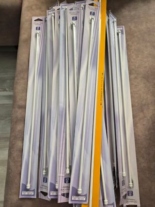 20 Barras Cortina Glissido 50-80cm Blancas