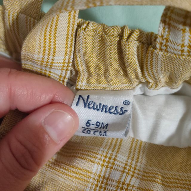 Dos petos bebé verano cuadros y vaqueros talla 6-9