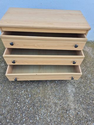 Cassettiera in legno a 3 cassetti - beige