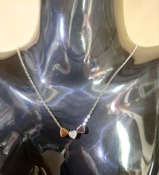 Collana cuore Fossil oro argento