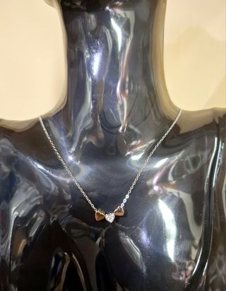 Collana cuore Fossil oro argento