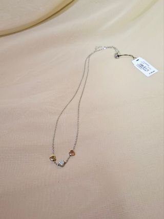 Collana cuore Fossil oro argento