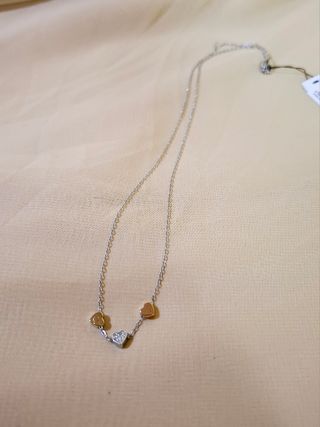 Collana cuore Fossil oro argento