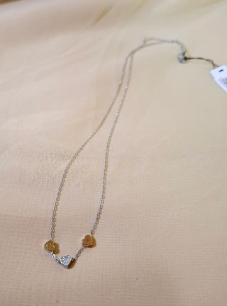 Collana cuore Fossil oro argento
