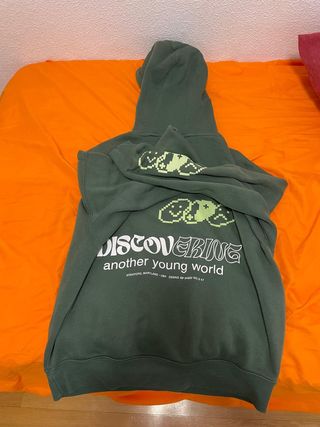 Sudadera verde oliva hombre, muy suave, muy cómoda