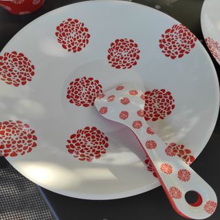 Set Tavola Melamina Rosso-Bianco