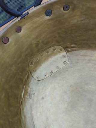 Olla bronce antigua - 2 asas