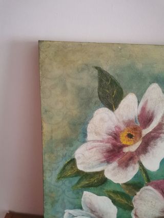 Cuadro flores óleo sobre PVC