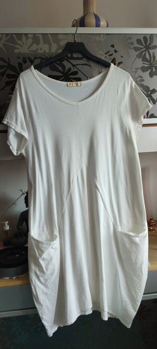 Vestido blanco verano manga corta