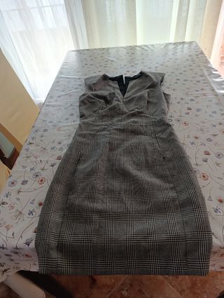 Vestido Mango cuadros vichy - negro gris